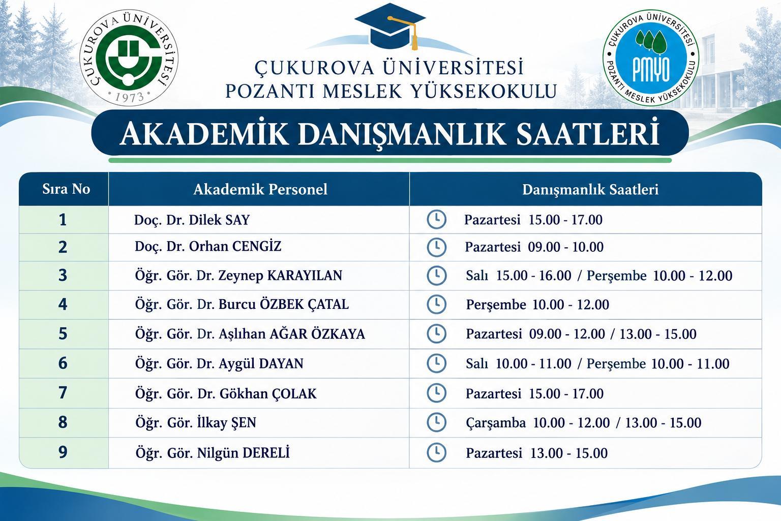 Yüksekokul Öğretim Elemanı Öğrenci Görüşme Günleri